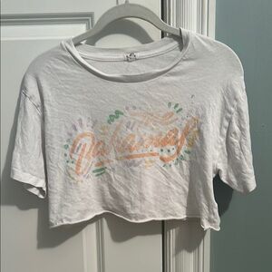 Garage White Cropped Graphic Tee “The Bahamas” Size S